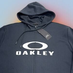 OAKLEY Men’s Medium Black FULL ZIP Hoodie Sweatshirt